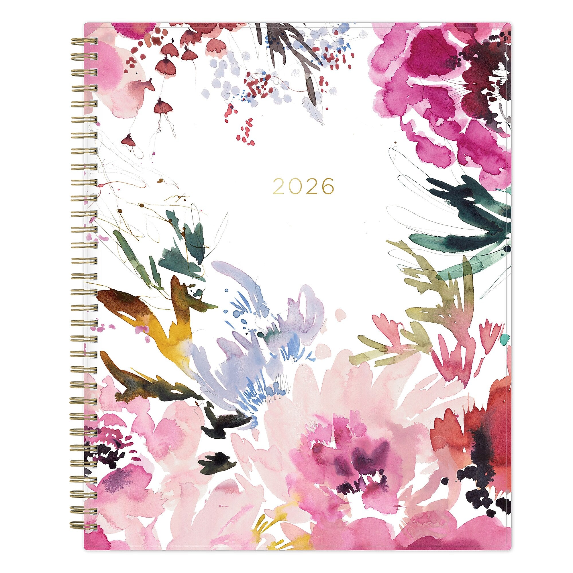 Planning Calendar KV Magenta Blooms PP 5x8 RY26 Wkly/Mthly Safety Wirebound -
