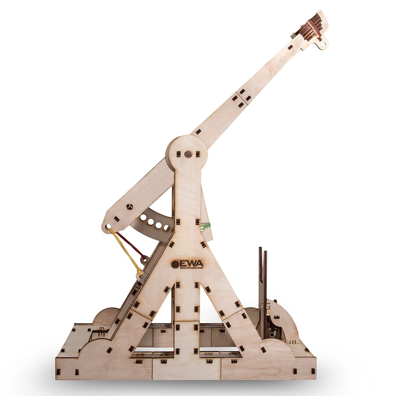 EWA Eco-Wood-Art Trebuchet 3D Wooden STEM Construction Kit, 94 Pieces/Set (AVRAV0523101)
