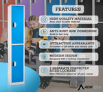 AdirOffice 72"H 2-Tier Blue Storage Locker (ADI629-202-BLU-DL)