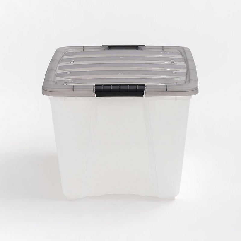 Iris 53 Quart Storage Bin with Latching Lid, Plastic, Clear, 5/Pack (500149)