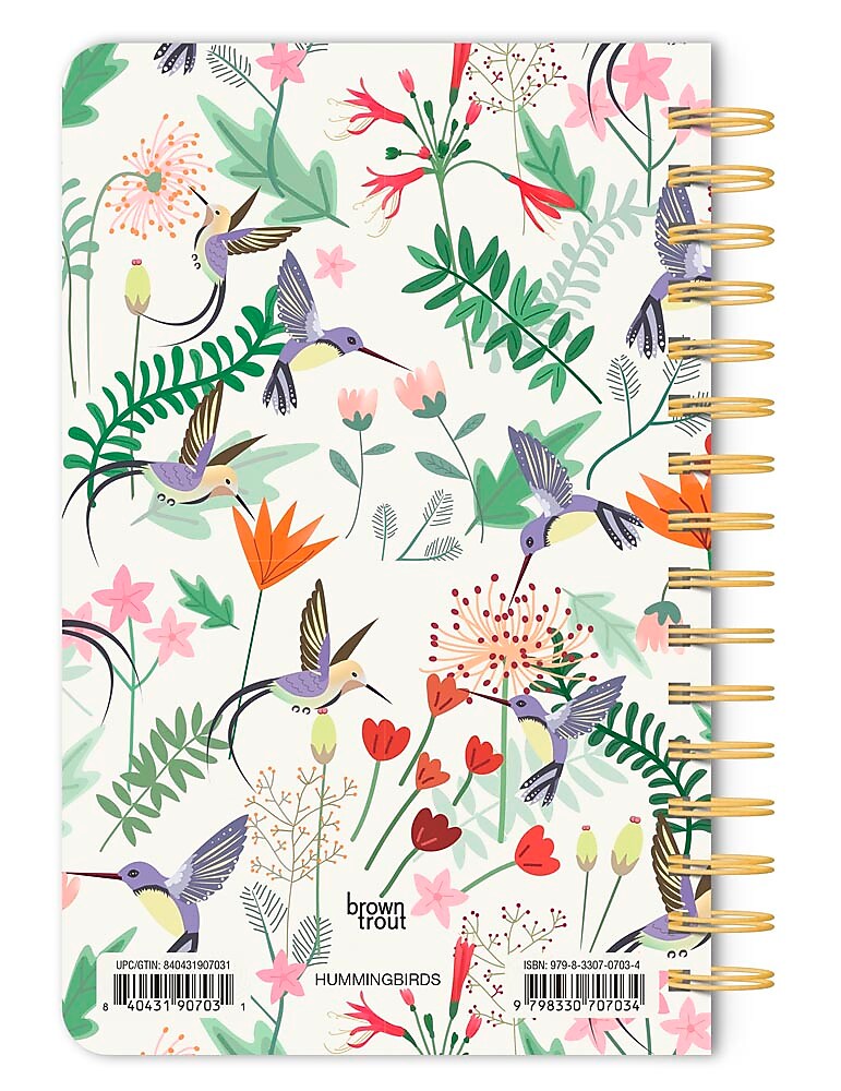 BrownTrout Hummingbirds Hardcover Journal, 5.25" x 8.25", Multicolored, 192 Pages (9798330707034)