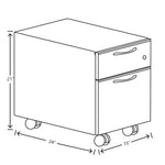 HON Contain Mobile File Cabinet, Letter/Legal Size, Lockable, 21"H x 15"W x 24"D, Titanium (HSPM211524BFM.APR0.P8T.NA.L)