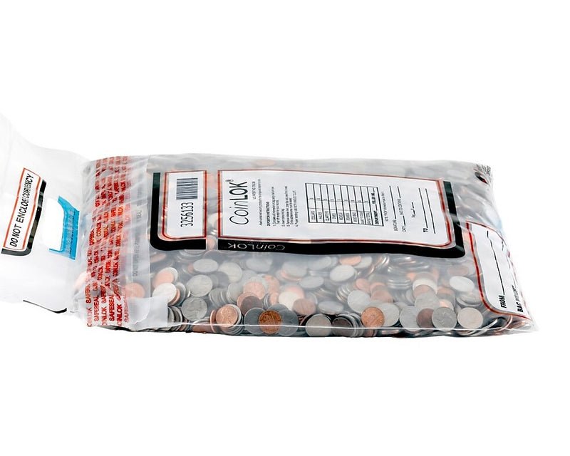CoinLok Deposit Bags, Clear, 50/Pack (585100)