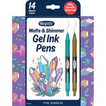 Crayola Matte & Shimmer Retractable Gel Pen, Assorted Ink, 14/Pack (BIN586752)