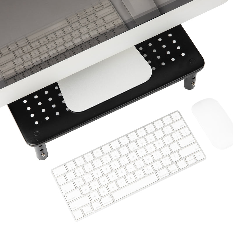 Mind Reader Ventilated Metal Adjustable Monitor Stand, Up to 44 lbs., Black, 2/Pack (4LEGM2PK-BLK)