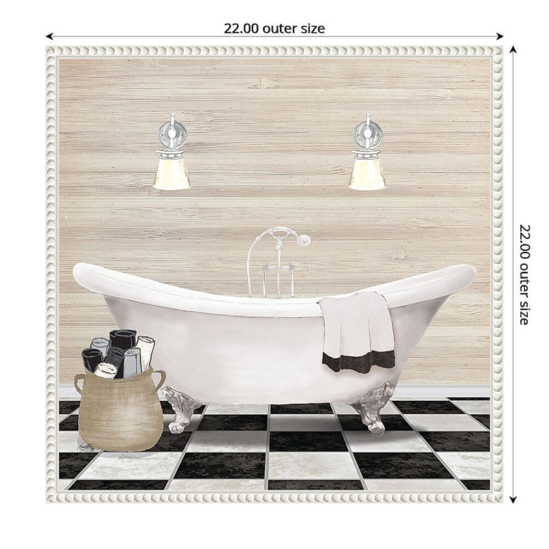 Amanti Art Bathroom I by Elizabeth Medley Framed Canvas Wall Art Print, 22" x 22" (A42678300096)