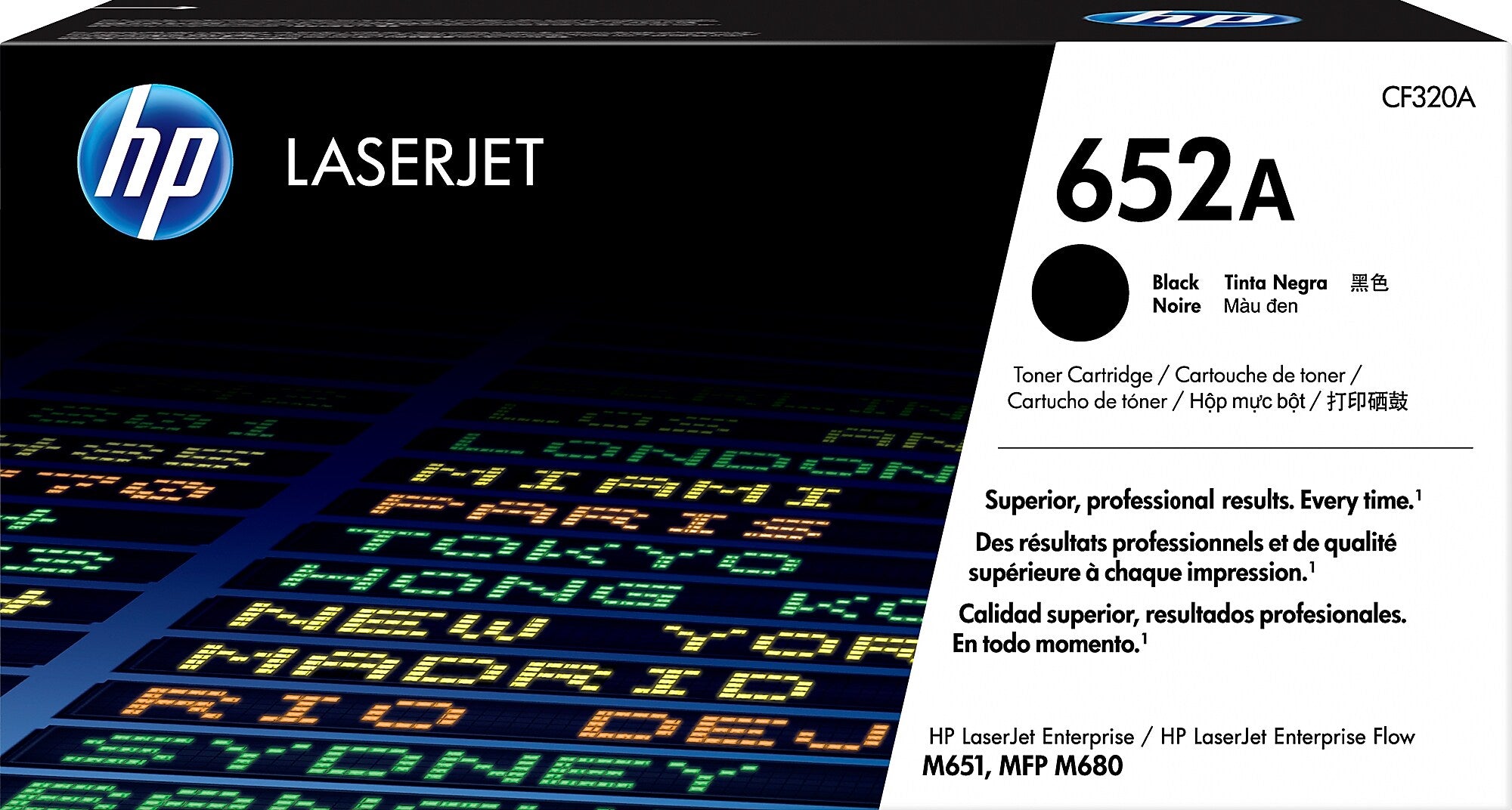 HP 652A Black Standard Yield Toner Cartridge, Prints Up to 11,500 Pages (CF320A)