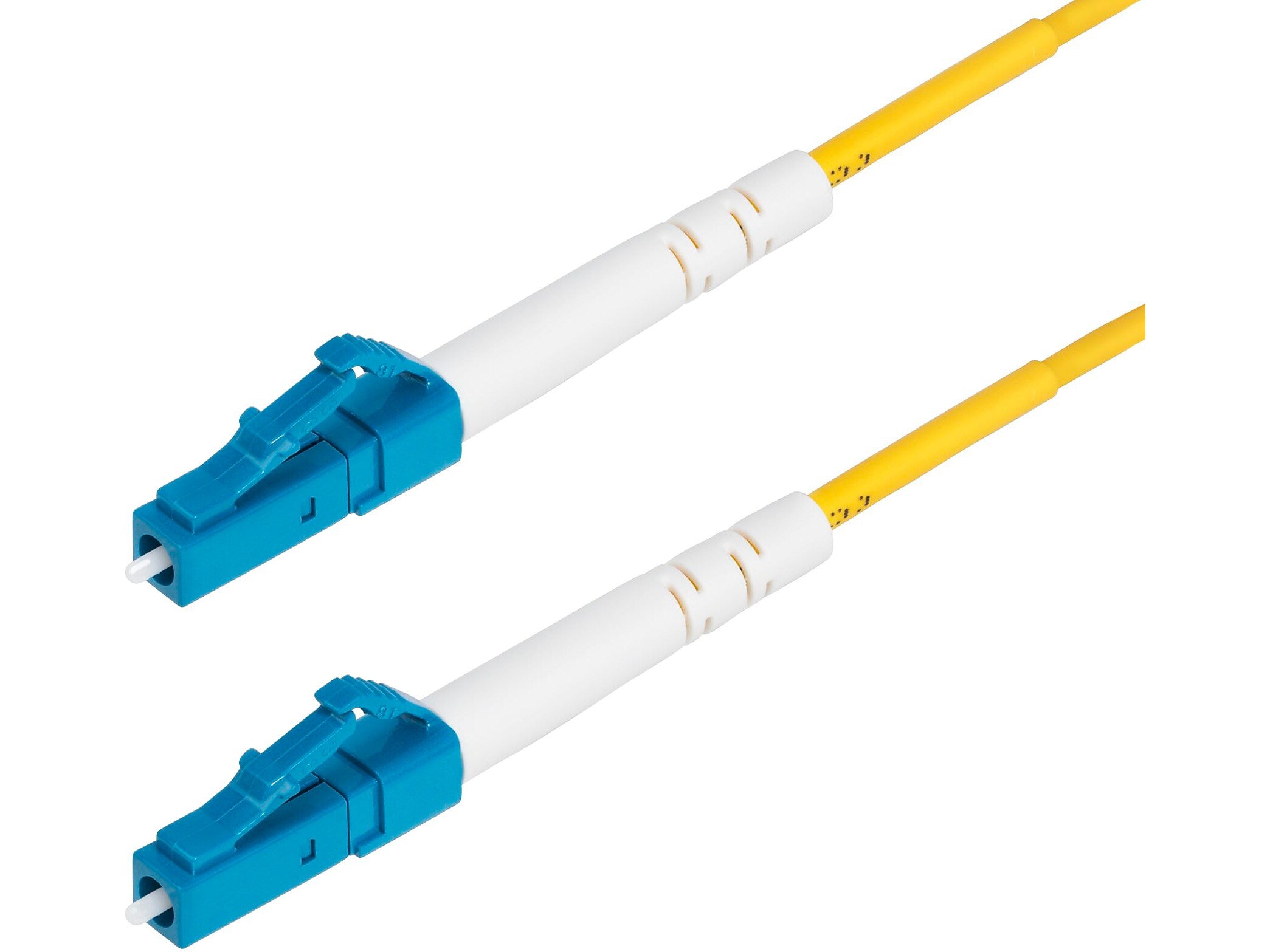 StarTech 2m (6.6ft) LC to LC (UPC) Simplex OS2 Single Mode Fiber Optic Cable, 9/125, Yellow (SPSMLCLC-OS2-2M)