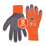 Ergodyne ProFlex 7401 Winter Work Gloves, Fleece Lined, Latex Coated Palm, Orange, Large, 144 Pairs (17894)