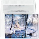 "Snowy Serenity" Holiday Card w/ Silver Lined White Envelope, 25/BX