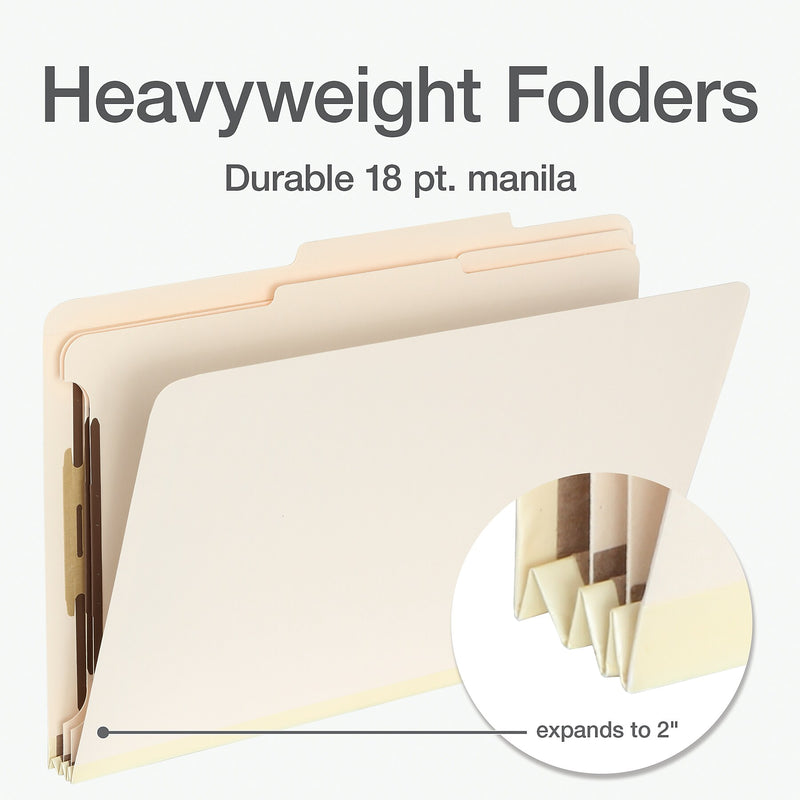 Pendaflex Heavy Duty Classification Folder, 2-Dividers, 2" Expansion, Legal Size, Manila, 10/Box (1006955)