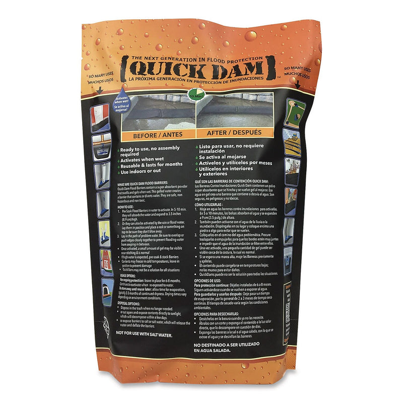 Quick Dam Water Flood Barriers, 6" x 5 Ft. x 3.5 (QD65-1)