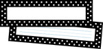 Barker Creek Black & White Dots School Name Plates, 12" x 3.5", 36/Pack (LL1405)