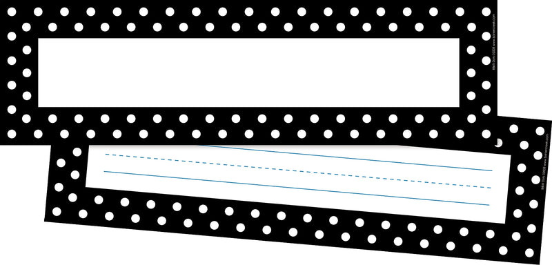 Barker Creek Black & White Dots School Name Plates, 12" x 3.5", 36/Pack (LL1405)