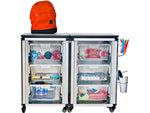 Luxor Mobile 6-Section Modular Classroom Storage Cabinet, 28.75"H x 18.2"D, White (MBS-STR-21-6L)