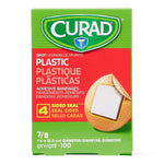 Curad Plastic Adhesive Bandages, Natural, 7/8" dia, 100 Bandages/Box (NON25501H)
