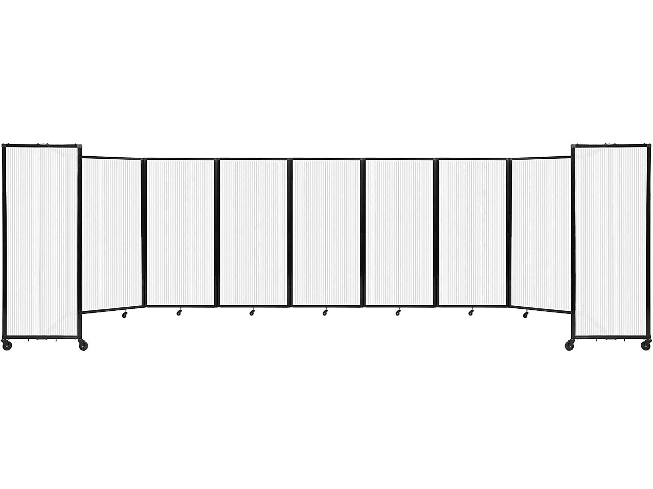 Versare The Room Divider 360 Freestanding Folding Portable Partition, 72"H x 300"W, Opal Fluted Polycarbonate (1272906)
