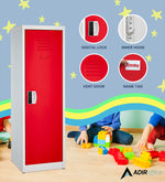 AdirOffice 48"H Single Tier Red Storage Locker (ADI629-01-RED-DL)