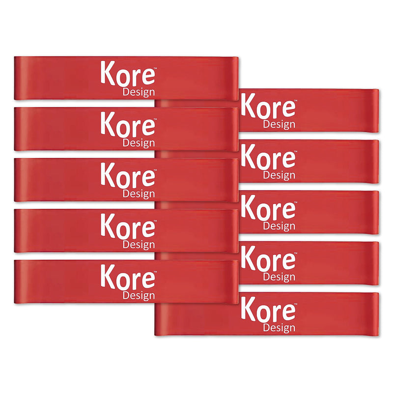 Kore Design Chair Fidget Latex Kick Bands, Red, 10/Pack (KD-KB1000)