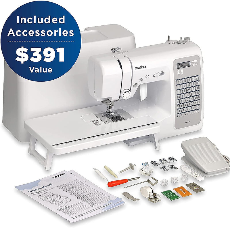 Brother Quilting Sewing Machine with 6-Piece Premium Sewing Thread Pack (CP100XSEW6-STP)