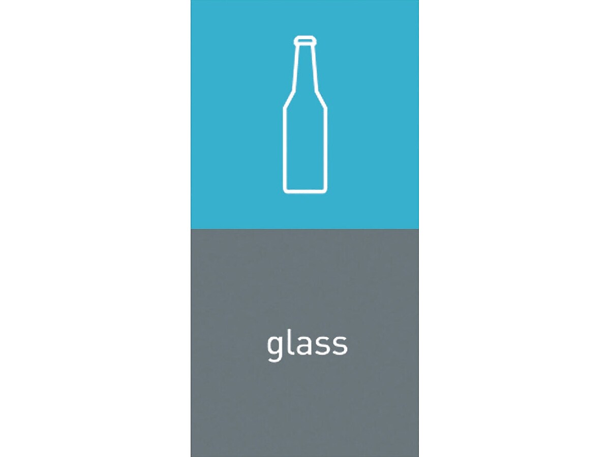 simplehuman Glass Magnetic Sorting Label, 8" x 4", Blue/Gray, 2/Pack (KT1175)