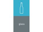 simplehuman Glass Magnetic Sorting Label, 8" x 4", Blue/Gray, 2/Pack (KT1175)