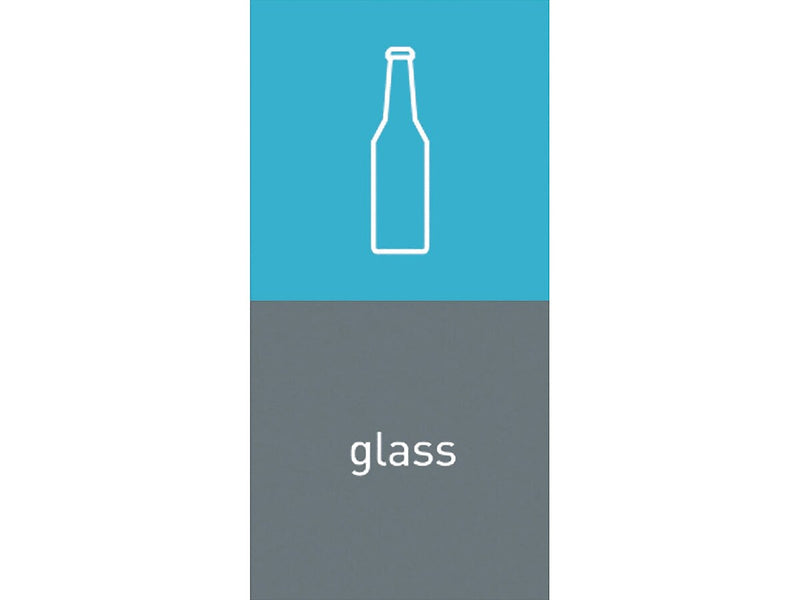 simplehuman Glass Magnetic Sorting Label, 8" x 4", Blue/Gray, 2/Pack (KT1175)