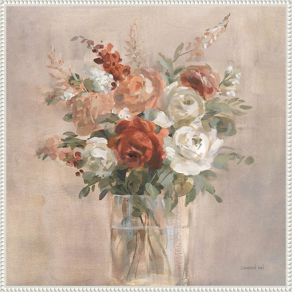 Amanti Art Russet Bouquet by Danhui Nai Framed Canvas Wall Art Print, 30" x 30" (A42678300414)