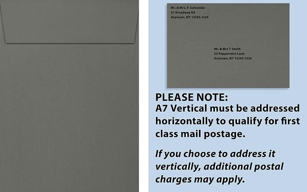 JAM Paper Self Seal A7 Envelope, 5 1/4" x 7 1/4", Smoke Gray, 50/Pack (4880V-80-50)