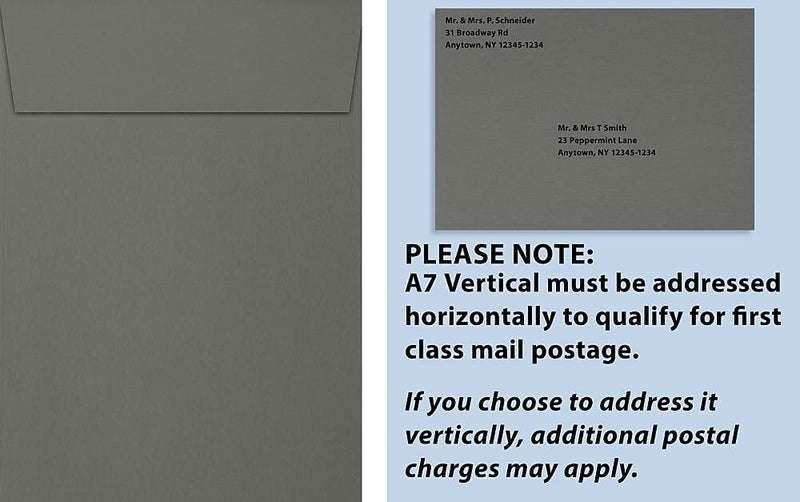 JAM Paper Self Seal A7 Envelope, 5 1/4" x 7 1/4", Smoke Gray, 50/Pack (4880V-80-50)