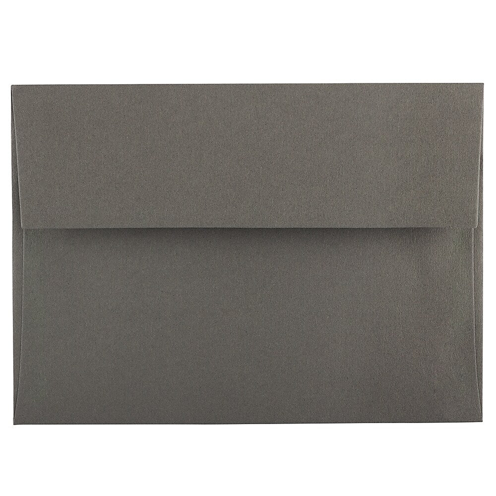 JAM Paper A7 Invitation Envelope 5 1/4" x 7 1/4", Dark Grey, 100/Pack (36396434d)