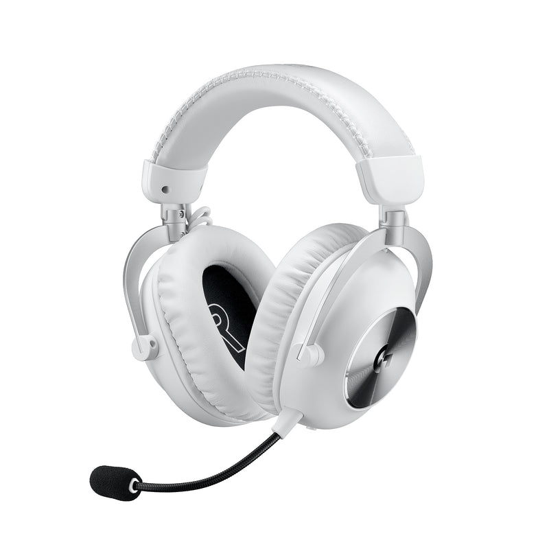 Logitech PRO X 2 LIGHTSPEED Wireless Bluetooth Stereo Gaming Over-the-Ear Headset, 3.5mm, White (981-001268)