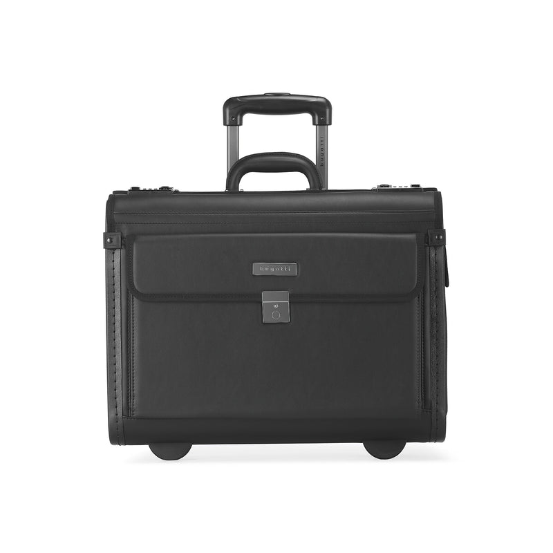 Bugatti Warren Briefcase, Laptop Compatible, Rolling, Black (BZCW0704-Black)