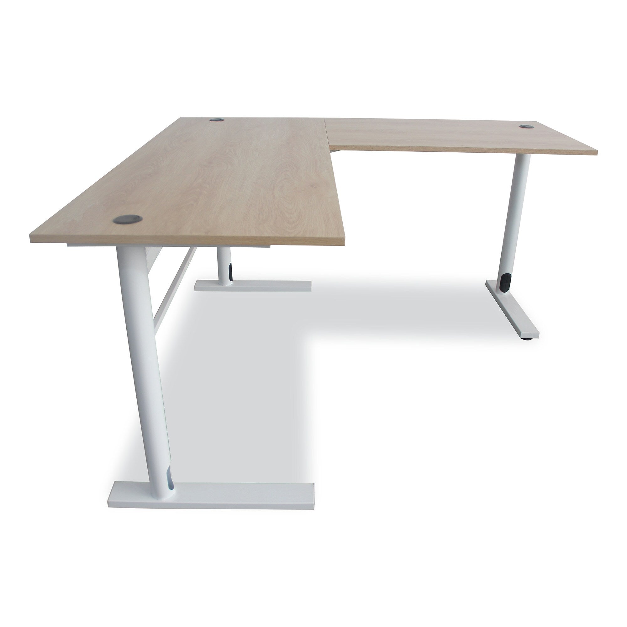 Workspace by Alera® L-Shaped Writing Desk, 59.05" x 59.05" x 29.53", Beigewood/White
