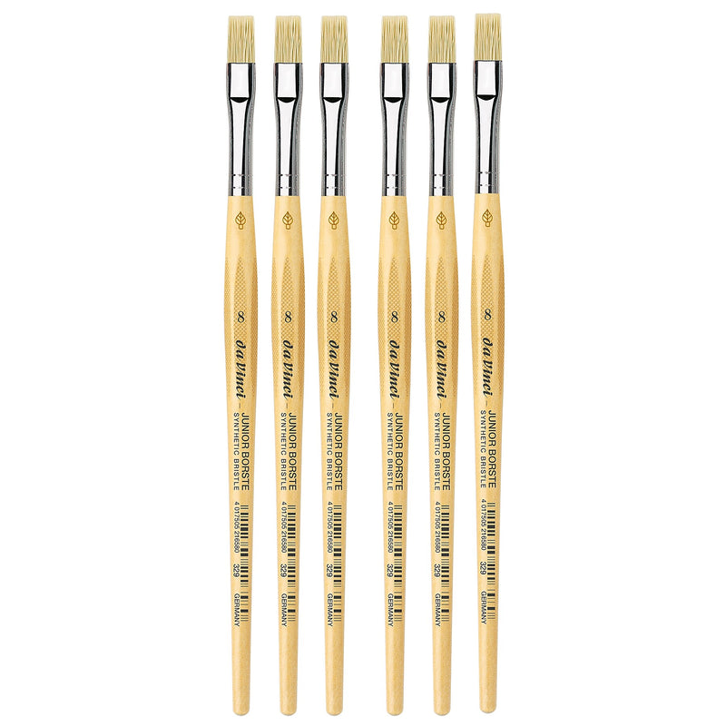da Vinci JUNIOR BORSTE Tempera Synthetic Student Flat Brush, 6 Brushes/Pack (DVXVA3298-6)