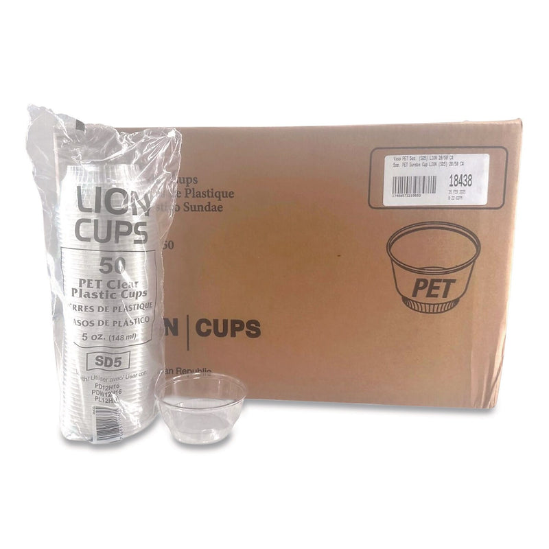 Plastifar PET Cold Sundae Cups, 5 oz., Clear, 1000/Carton (18438)