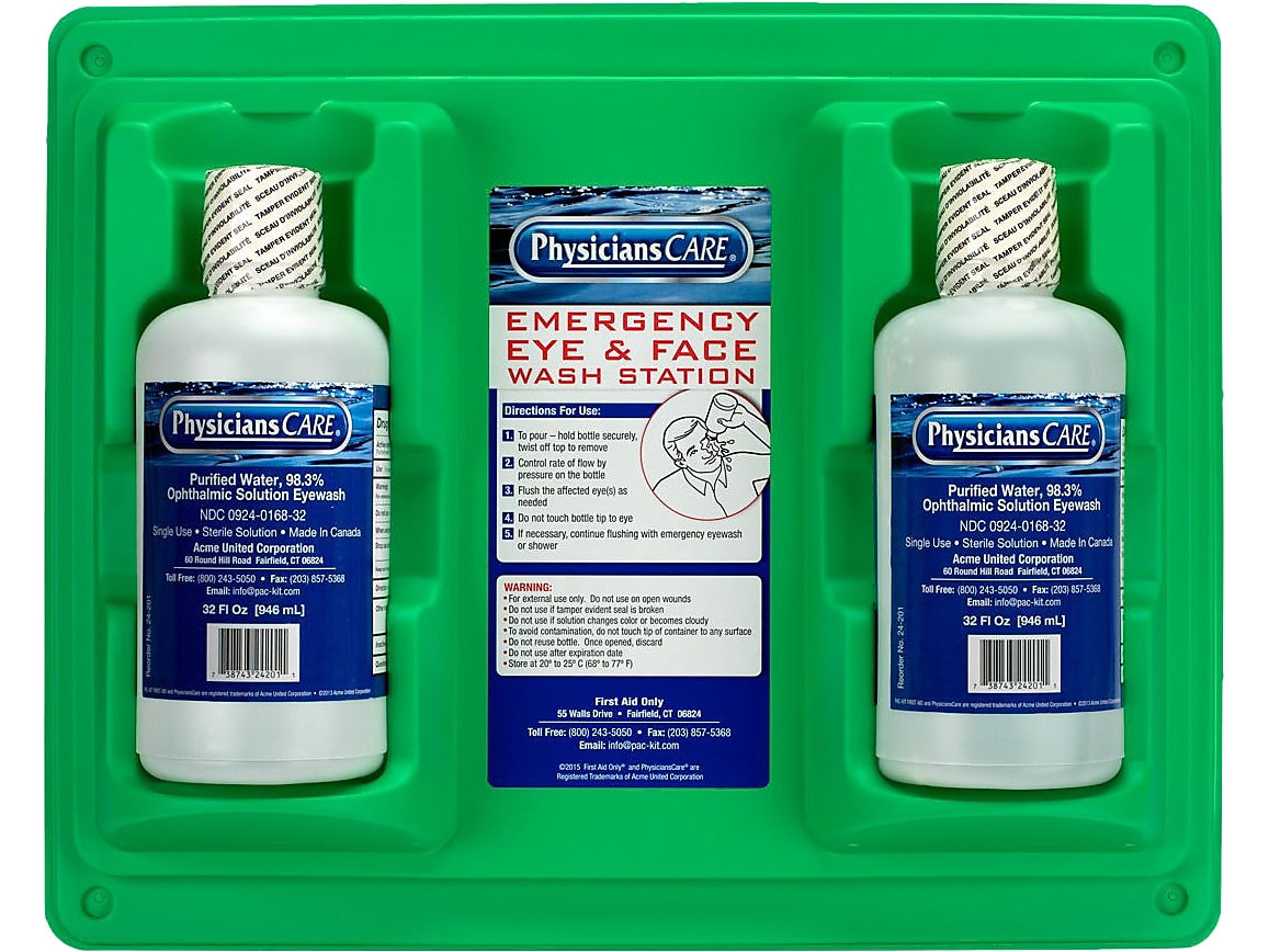 PhysiciansCare Double Station Eyewash, 32 fl. oz., 6/Carton (24-300)