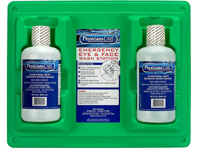 PhysiciansCare Double Station Eyewash, 32 fl. oz., 6/Carton (24-300)