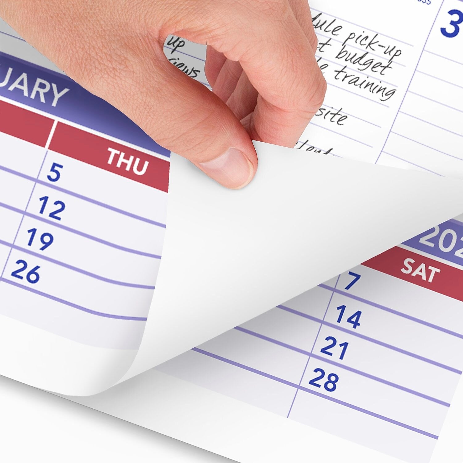 2026 AT-A-GLANCE 15.5" x 22.75" Three-Month Wall Calendar, White/Purple (PM6-28-26)