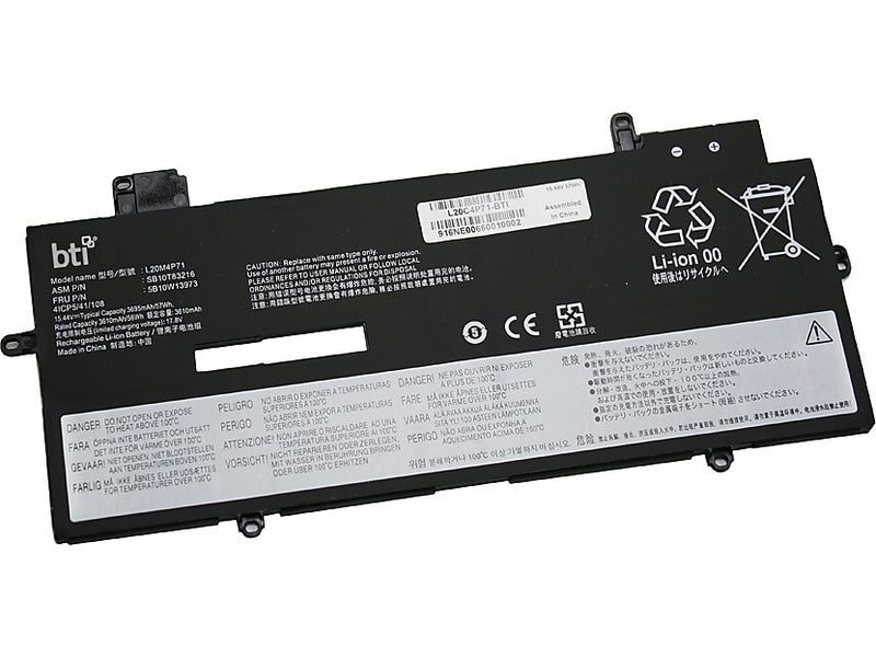 Battery Technology Li-Ion Replacement Battery for Lenovo ThinkPad X1 Carbon Gen 9, 3690mAh (L20C4P71-BTI)