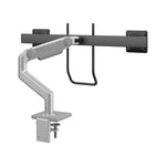 Humanscale Adjustable Dual Arms, Up to 28" Monitor, Silver (M82HBS)