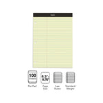 Staples Notepad, 8.5" x 11.75", Law Ruled, Canary, 100 Sheets/Pad, Each (ST57348)