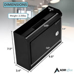 AdirOffice Steel Multipurpose InterOffice Drop Box Mailbox, Medium, Black (631-02-BLK-PKG)
