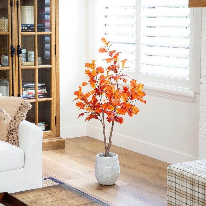 Nearly Natural 4' Autumn Oak Artificial Fall Tree (T4807)
