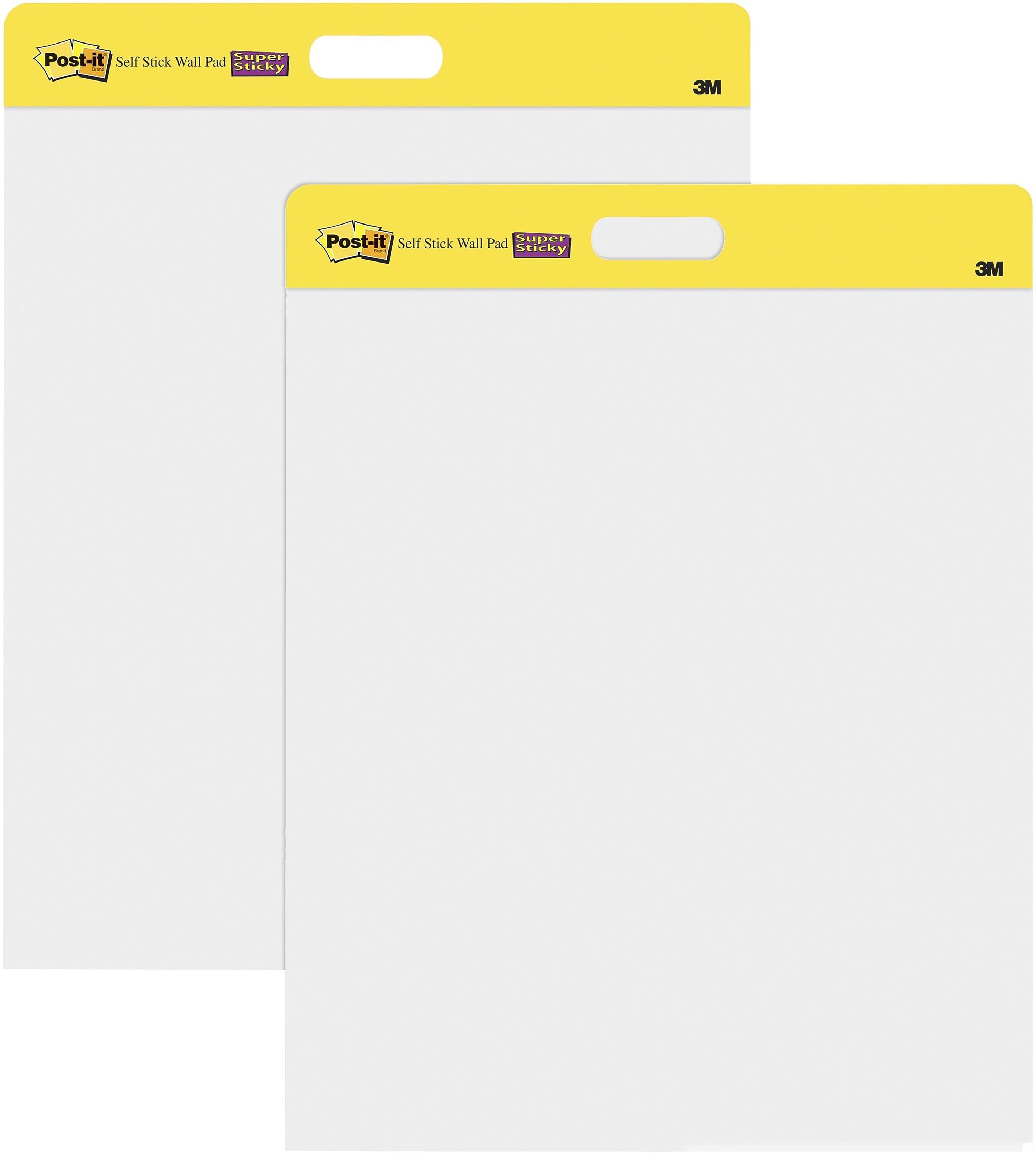 Post-it Super Sticky Wall Easel Pad, 20" x 23", 20 Sheets/Pad, 2 Pads/Pack (566)