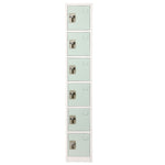 AdirOffice 72" 6-Tier Misty Green Storage Locker, 4/Pack (ADI629-206-MGRN-PKG-4)