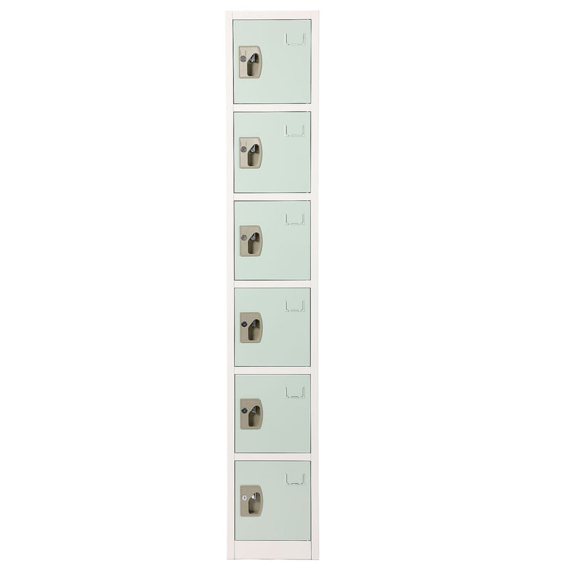 AdirOffice 72" 6-Tier Misty Green Storage Locker, 4/Pack (ADI629-206-MGRN-PKG-4)