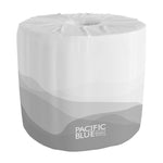 Pacific Blue Basic 1-Ply Inner Wrapped Embossed Toilet Paper by GP PRO, White, 550 Sheets/Roll, 80 Rolls/Case (19881/01)