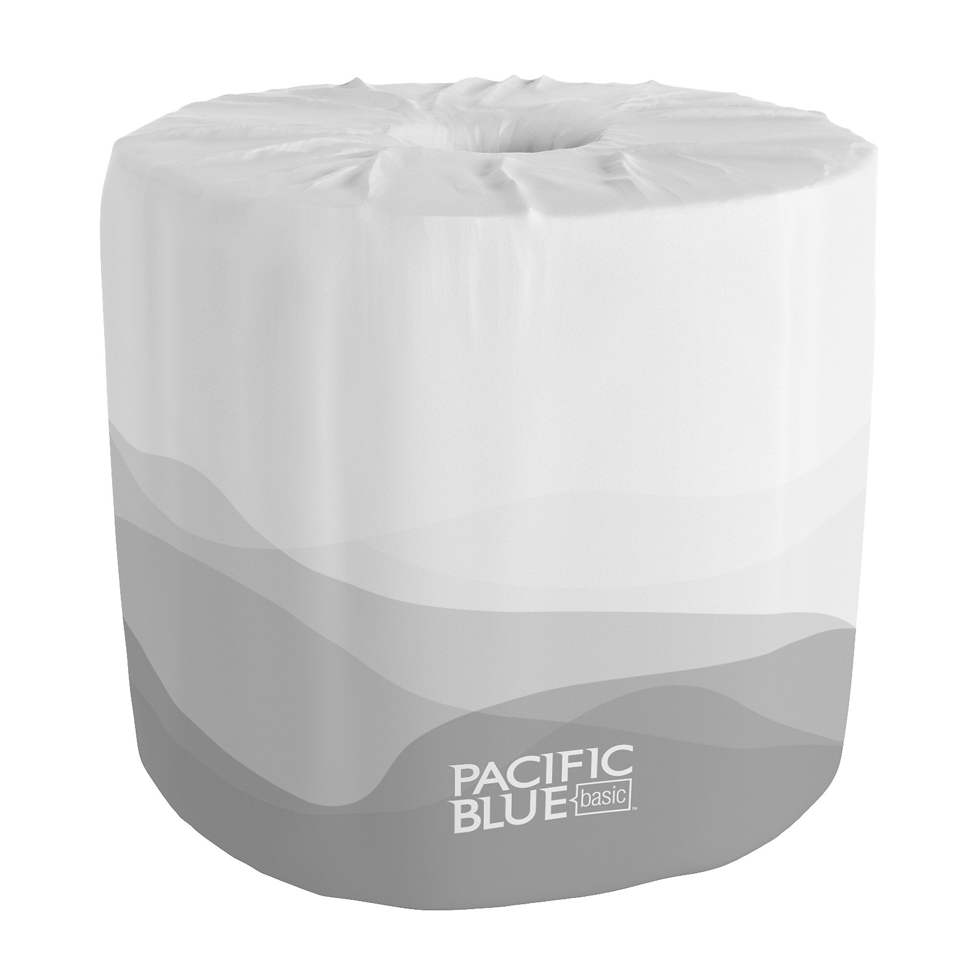 Pacific Blue Basic 1-Ply Inner Wrapped Embossed Toilet Paper by GP PRO, White, 550 Sheets/Roll, 80 Rolls/Case (19881/01)