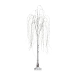 Nearly Natural 6-ft Pre-Lit Artificial White Weeping Willow Tree with 160 Warm White LED Lights (T4923)